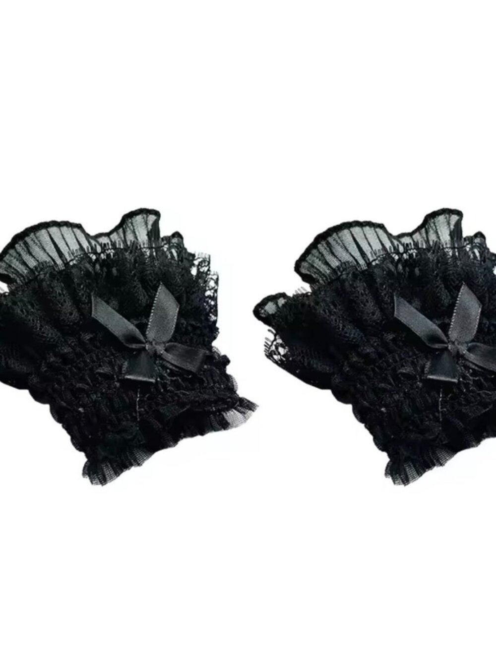 Gothic Lace Lolita Hand Wrist Cuffs Bowknot